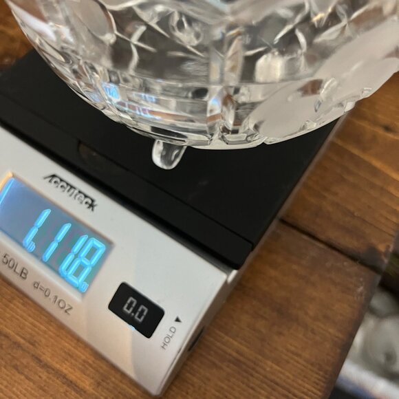 Vintage Footed Crystal Rose Glass Candy Dish Bowl 5" Diameter Snack Dish - Picture 6 of 6